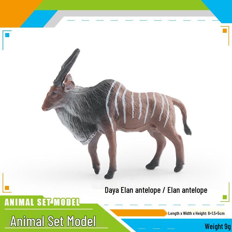 Wild Animal Model Set: Eland, Camel, Orangutan, Boar, Anteater, Flamingo, Marmoset