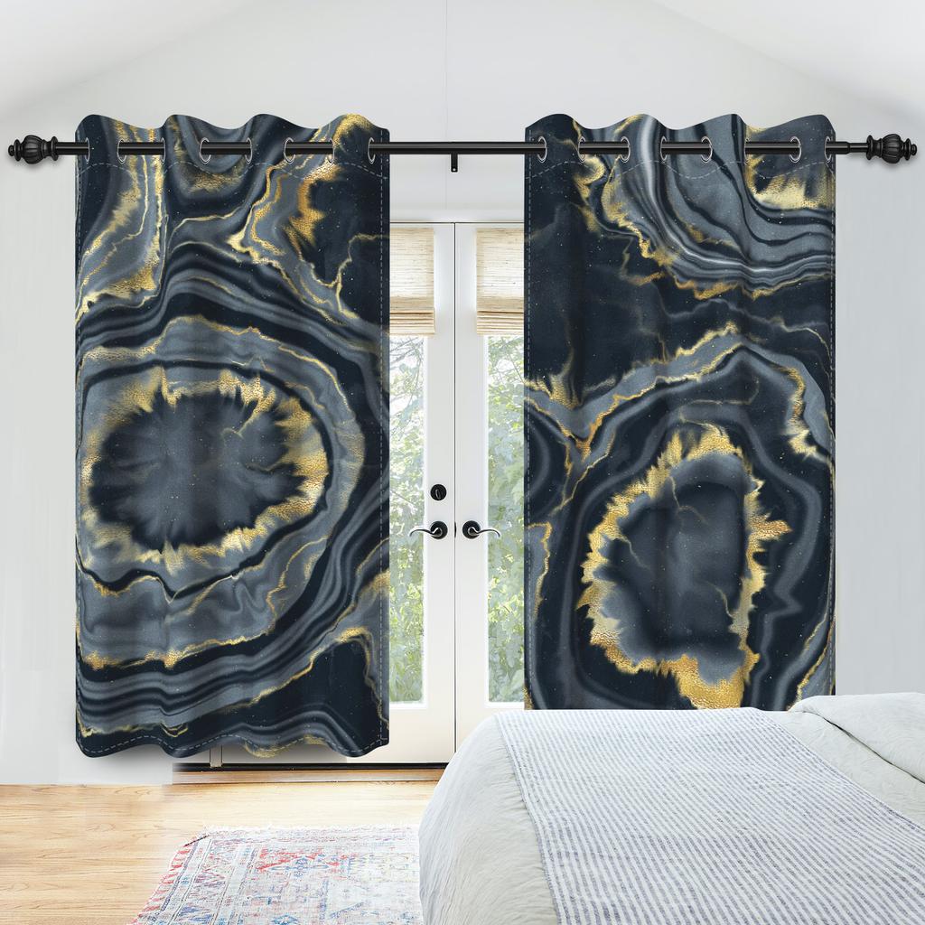 Abstraktes Aquarellmuster Vorhänge Bedruckter Vorhang Wohnzimmer Schlafzimmer Modernes Zuhause Fensterbehänge Künstlerisch Lichtblockierend Polyester Tolle Behandlung