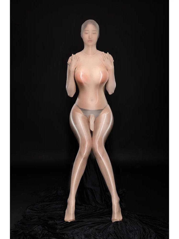 M Xl Separate Fingers Synthetic Fiber Catsuit Bodystocking Penis Sheath Hooded Zentai Jumpsuit Transparent Leggings Leotard Conjoined Intimate Wear