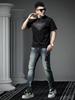 European Goods Fashion Brand High end Hot Drilling Print Short sleeve T-shirt Men's 2025 New Summer Loose Casual Half Sleeve T-shirt