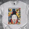 Ukiyo Portrait Shirt Traditional Japanese Artwork Graphic Tshirt Cotton Style Tee Short Sleeve Light Gray