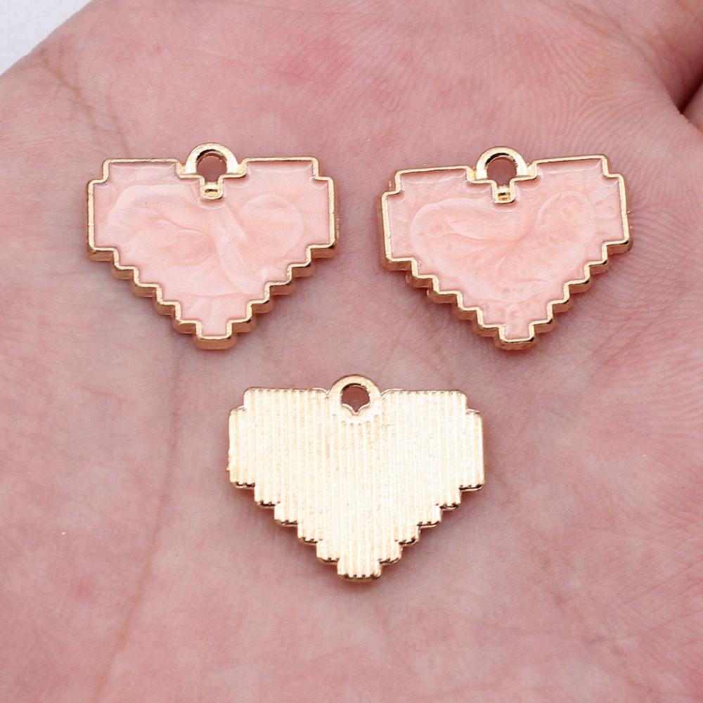 Charms Heart Enamel Pendants Wedding Jewelry Findings QC066