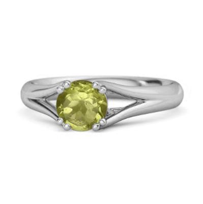 Peridot Elegant Bypass Solitaire Ring - 925 Sterling Silver