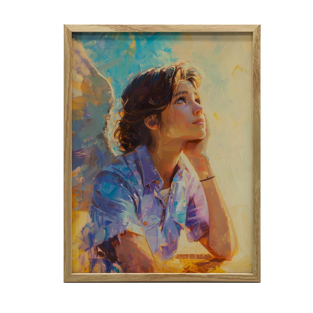 Angel Thoughts Poster Angel Thoughts Poster, 40X50 Cm, Black Aluminum Frame, 230 Gsm Matte Paper