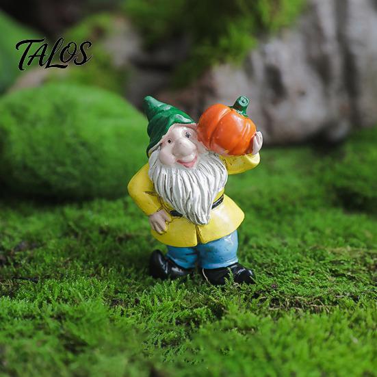 Waterproof Yard Art Ornament Mini Gnomes Figurine, Resin Welcome Gnome Garden Statue, Small Weatherproof Patio Statue Dwarf for Fairy Garden,
