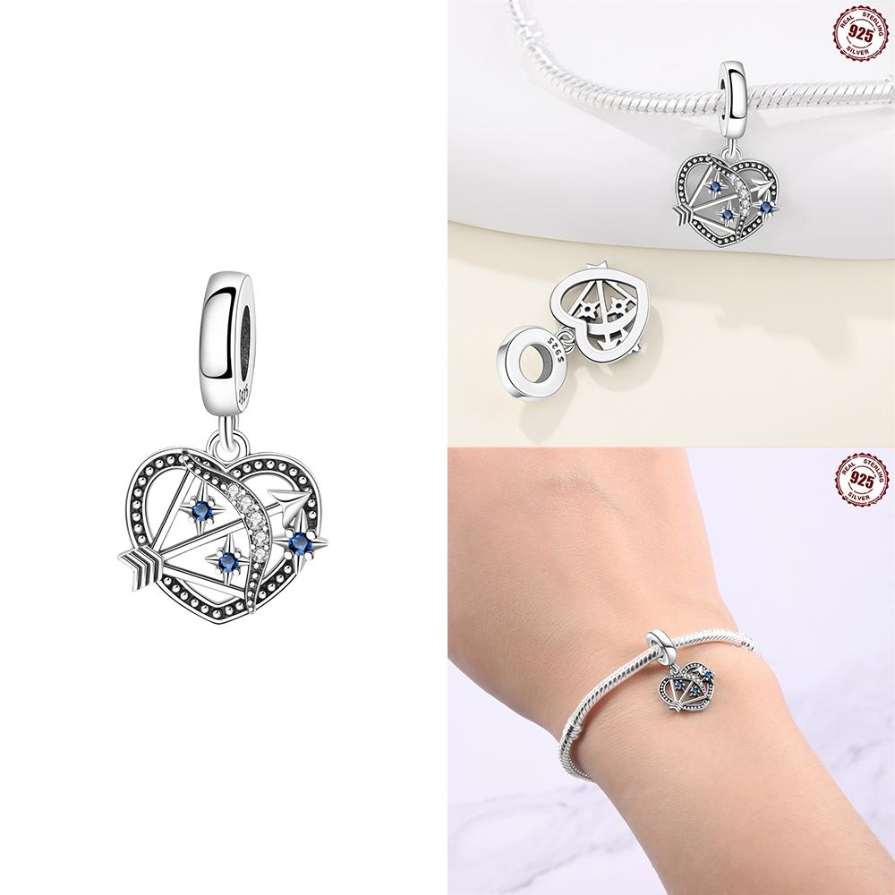 925 Silber Rosa Zirkon Liebesperlen Anhänger Passend für Armband Damen Schmuck DIY Geschenk Zarte Accessoires Jahrestag Geschenk
