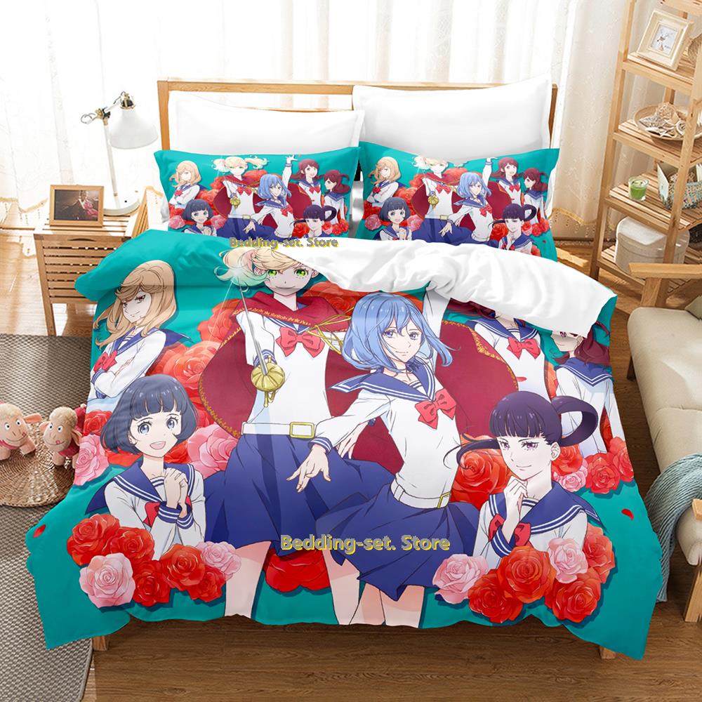 Comforter New Kageki Shojo Bedding Set Single Twin Full Queen King Size Bed Set Adult Kid Bedroom s 3D Anime Bed