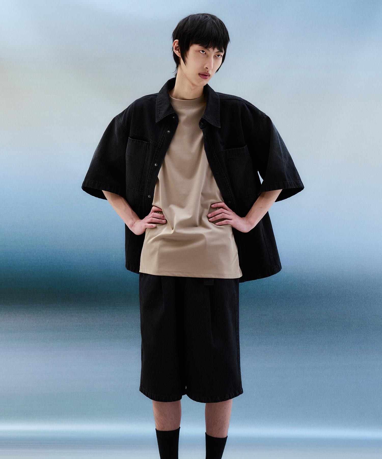 Zensai Brushed Two-Pocket Denim Shirt Black/L