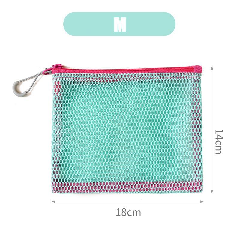 Bunte Netztasche mit doppeltem Reißverschluss, doppellagiges tragbares Münzfach, quadratisches Netz-Münzfach, Reiseaufbewahrungs-Tragetasche