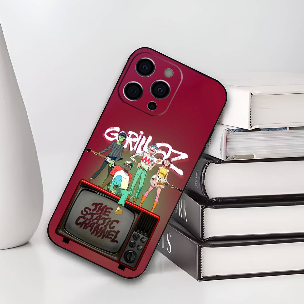 Rock Band G-gorillaz Phone Case For IPhone 17,16,15,14,13,12,11,Plus,Pro,Max,Plus,XS,soft case Black silicone