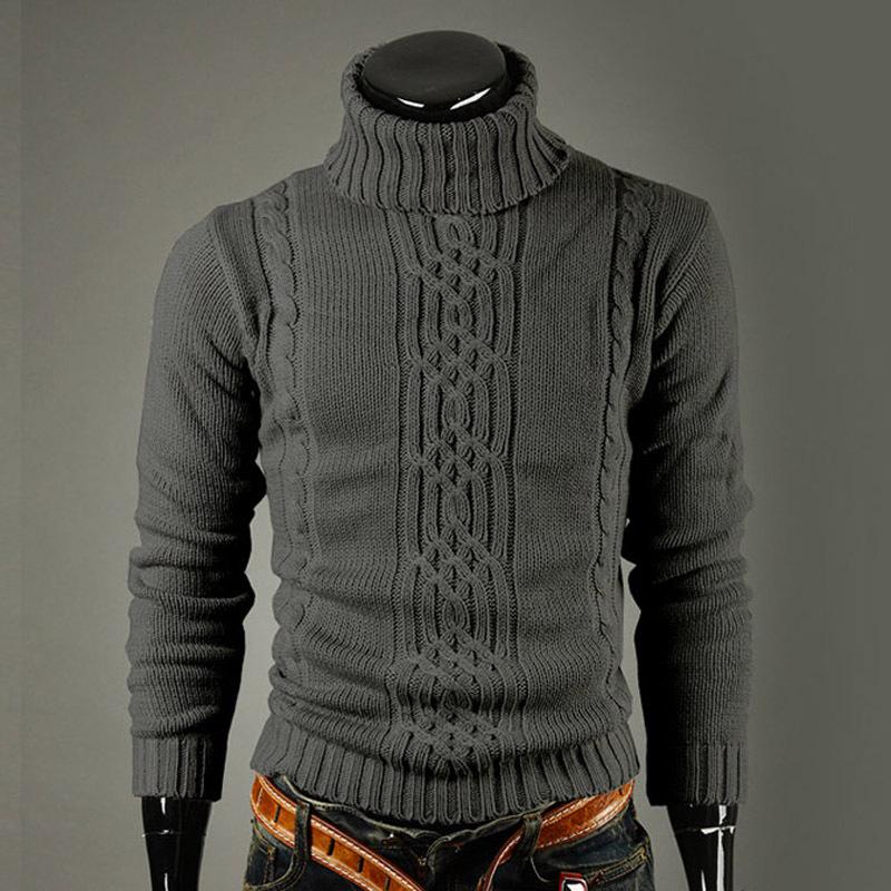 2026 Men s Thick High Neck Sweater: Trendy, Warm European & American Style M темно-серого