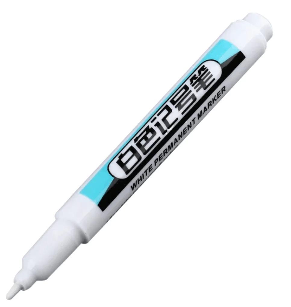 1-20Pcs White Permanent Marker Pens 0.7/1.0/2.5MM Markers Paint Pen For Plastic Leather Glass Stone Metal Art Painting Supplies