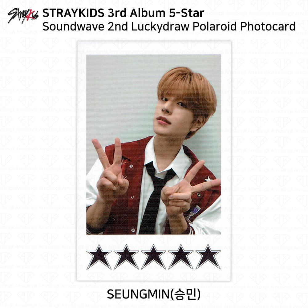 

Третий мини-альбом Stray Kids 5 Star Soundwave, вторая фотокарточка Luckydraw Polaroid KPOP Seungmin - Polaroid