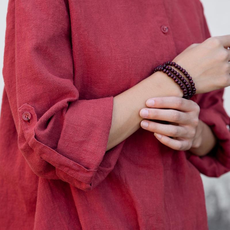2026 Spring Women's Long Sleeve Cotton Linen White Shirt - Artistic, Versatile, and Commuting-Friendly.