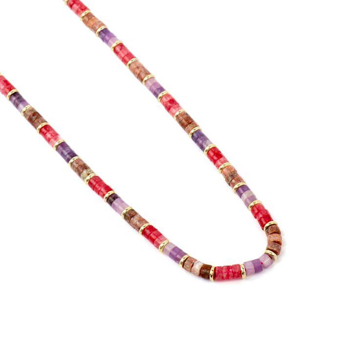 Collier - LUXENTER - Abolg - Argent 925 - Or jaune 18k - Améthyste naturelle