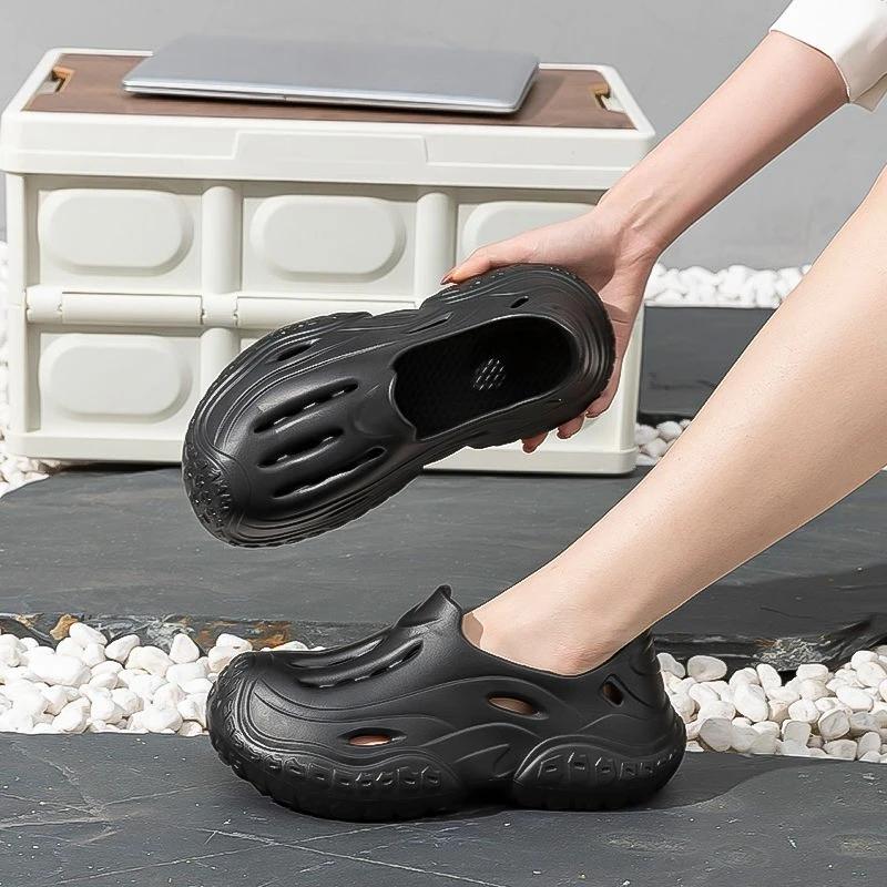 Fashion Hole Shoes Male Shoe with Platform Height Beach Luxury H Adult Number 41 Barefoot Buy New Arrival 2025 Styles Color Men's Sandal