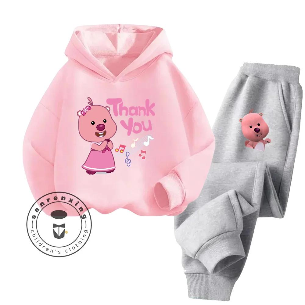 

Комплект толстовок с капюшоном из однотонного мультяшного принта 2025 года. Комплект из чистого хлопка в стиле хип-хоп, экономичный и любимый детьми в возрасте от 3 до 14 лет. 160