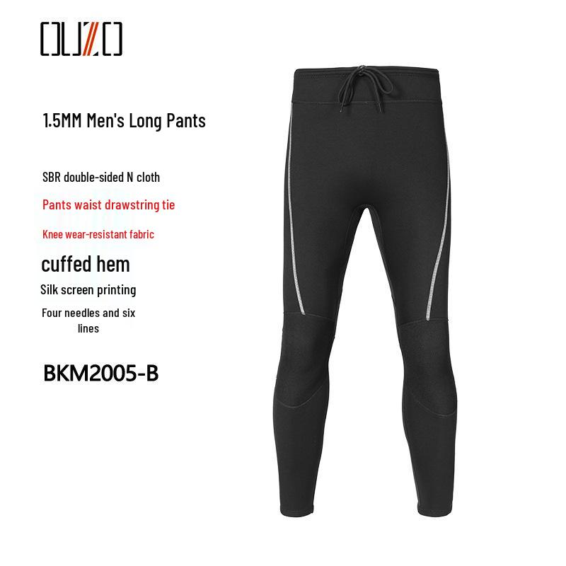 1.5mm OUZO Scuba Diving Suit Set - Unisex Long Sleeve, Cold & Sun Protection, Two-Piece for Surfing & Diving