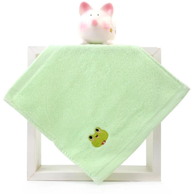 1Pc 25x25cm Small Square Face Towel Cartoon Embroidered Cotton Baby Child Kids Water Absorbent Soft Washcloth