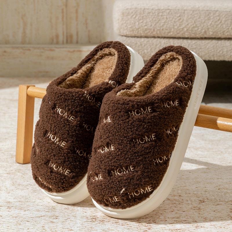 A Pair of Cotton Shoes for Women, Anti-slip Indoor Home, Warm Slippers and Thick-soled Shoes