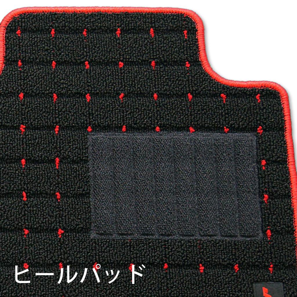 MONSTER SPORT Floor Mats for Cappuccino Manual Black x [EA11R/EA21R] Transmission, Red, 894501-2800M