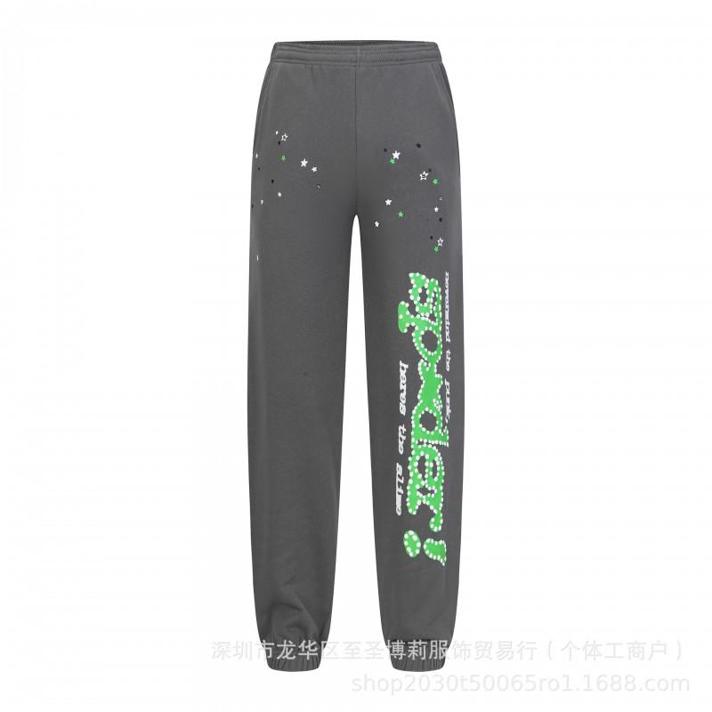 25FW SP555555 Hoodie Set Tree Embroidered Rhinestone Sweatshirt Joggers Streetwear