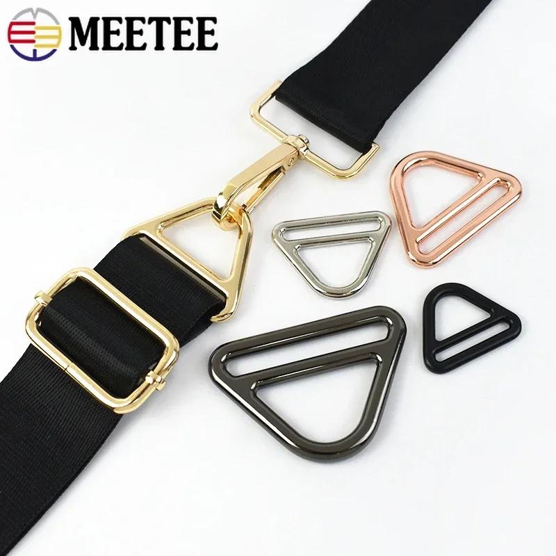 2/5/10Pcs Meetee 25-50mm Metal O Rings Buckle Tri-glide Slider Clasp Bag Strap Connect Buckles Belts Adjust Hook DIY Accessories