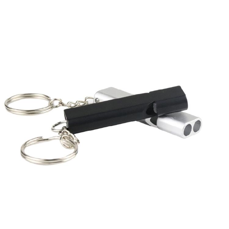 Double Tube Survival Equipment Aluminum Alloy Whistle for Survival Lifesaving