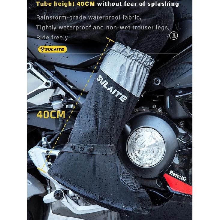 SULAITE Motorcycle Rain Boots Waterproof Shoe Cover Reflective Cycling Shoe Protection Reusable Motorcyclist Protective Gear