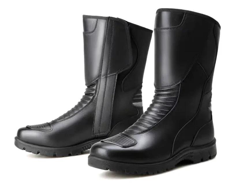 

Мотоботы Мужские Классические Мотокроссовые Боты с Усиленными Пяткой и Носком Водонепроницаемые Высокие Мотоциклетные Туринговые Боты Botas Moto 45