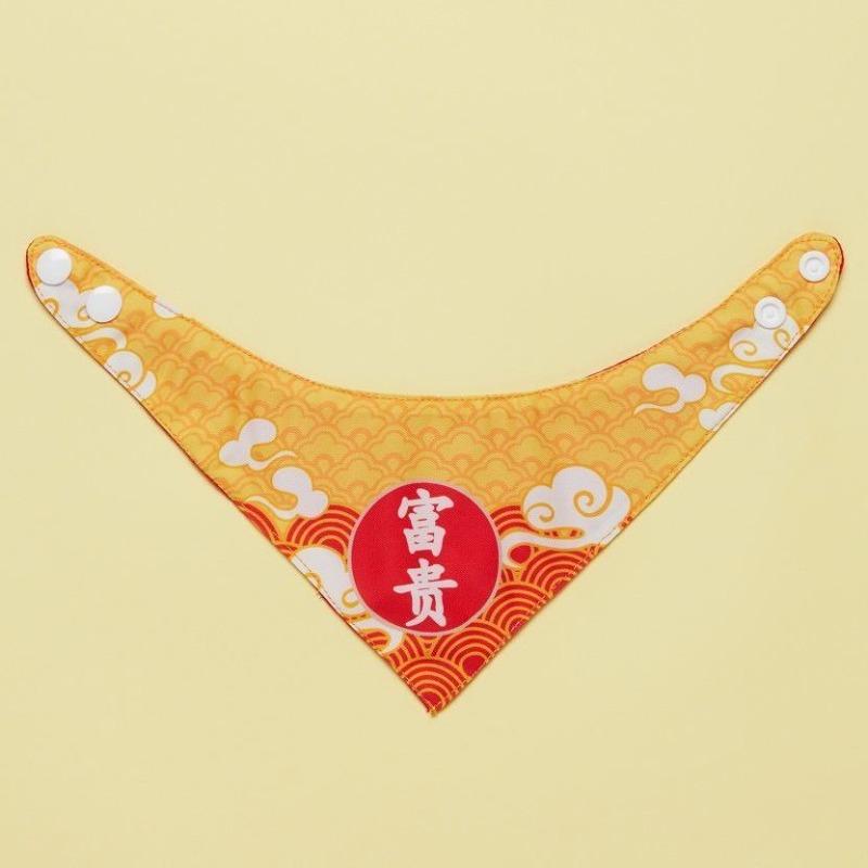 Cat New Year Scarf Dog Chinese Style Triangle Scarf Buttoned Pet New Year Scarf Puppy
