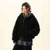 Unisex Thick Winter Cotton Jacket With Detachable Fur Collar Short Loose Fit Hooded Coat Students Couples
