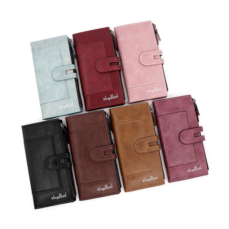 Minimalist Pu Leather Long Wallet With Magnetic Closure And Multiple Card Slots For Daily Use
