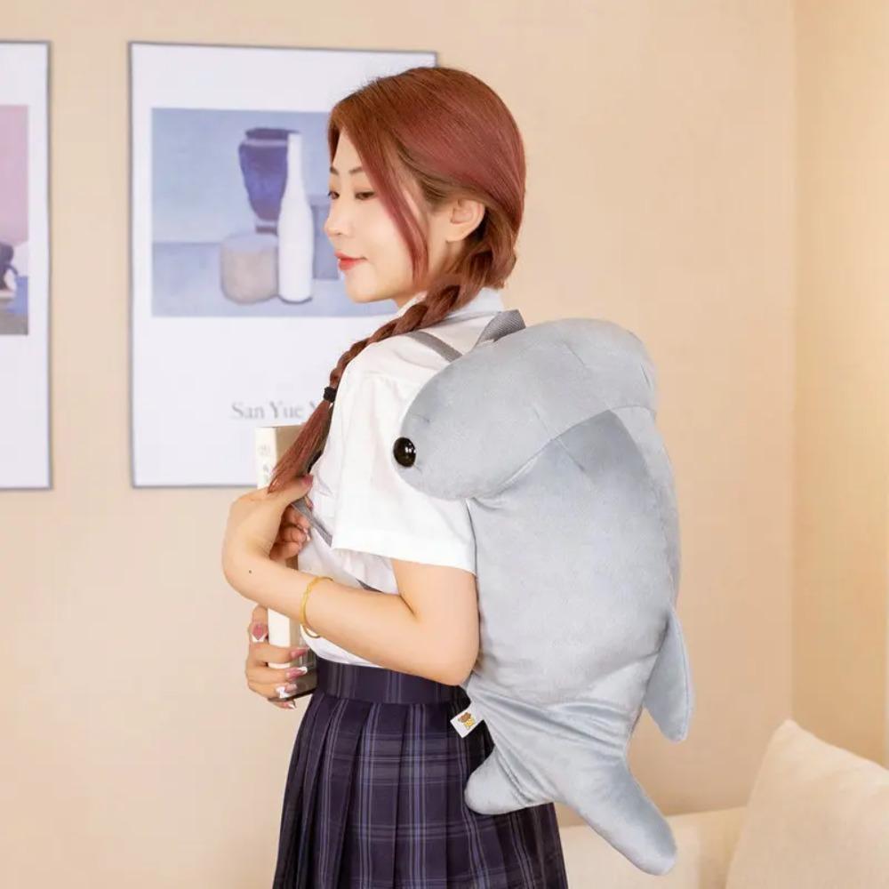 New 1pc 55cm Plush Hammerhead Shark Backpack Toys Simulation Shark Dolls Stuffed Soft Student Backpack Gift