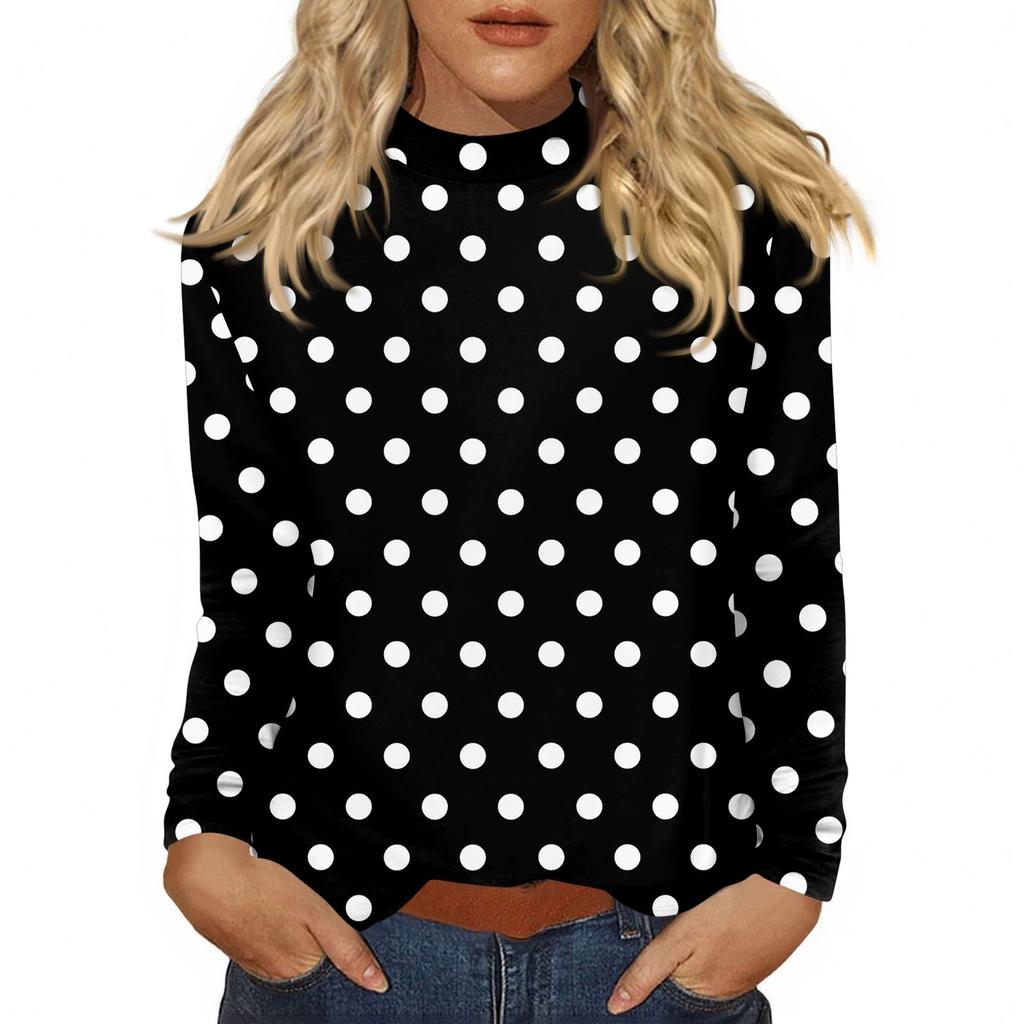 Women's Daily Casual Long Sleeve Mid Collar Top