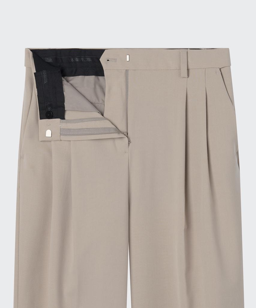 MUSINSA STANDARD WOMAN Women'S Lightweight High-Waisted Wide Hidden Banding Slacks [Light Beige]