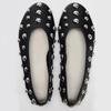 Fashion Black Rivet Design Ballet Flats Women Comfort Soft Leather Low Heeled Loafers Luxury Designer Flat Shoes Zapatos Mujer