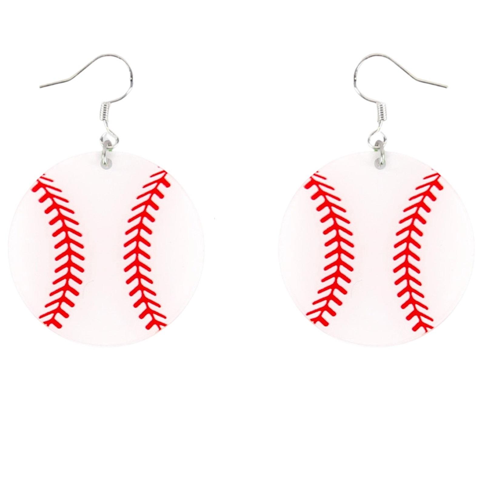 

Sports Ball Dangle Earrings, Acrylic Drop Earrings For Game Day, Party, Sports Fan Jewelry Gifts One Size