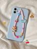 Cute Teddy Bear Mobile Phone Chain Original Design Fresh And Youthful Girl Heart Instagram Style Pink Cherry Heart Beading, Ni