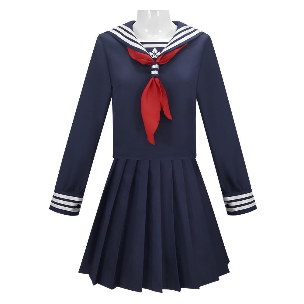 Game Hinako Shimizu Cosplay Costume Silent Women's School JK Uniform Hill Navy Blue Sailor Suit Hallowen Carnival Party Outfit