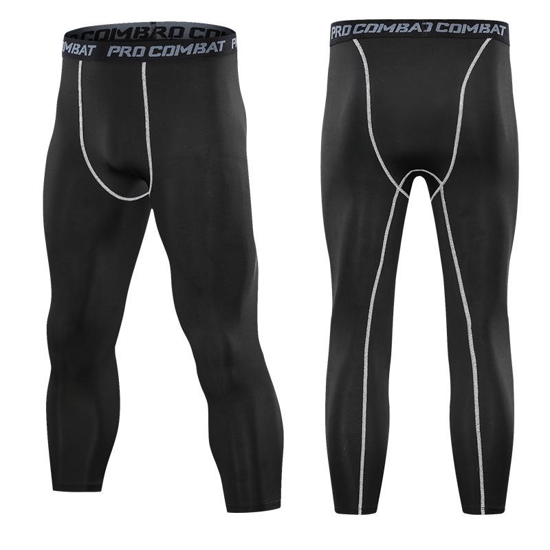 Men's Quick-Dry White Compression Capri Pants for Running and Basketball