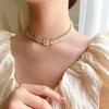 Camellia Necklace Women's Short Diamond-encrusted Pearl Splicing Collarbone Chain Exquisite Fashion Neck Chain