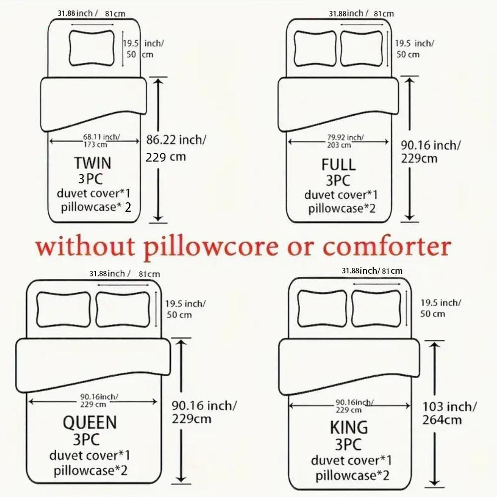 3pcs Light Luxury Luxury Bed Cover Set for Bedroom Apartment In Any Season Twin/Full/Queen/King(1pc Bed Cover +2pcs Pillowcase)
