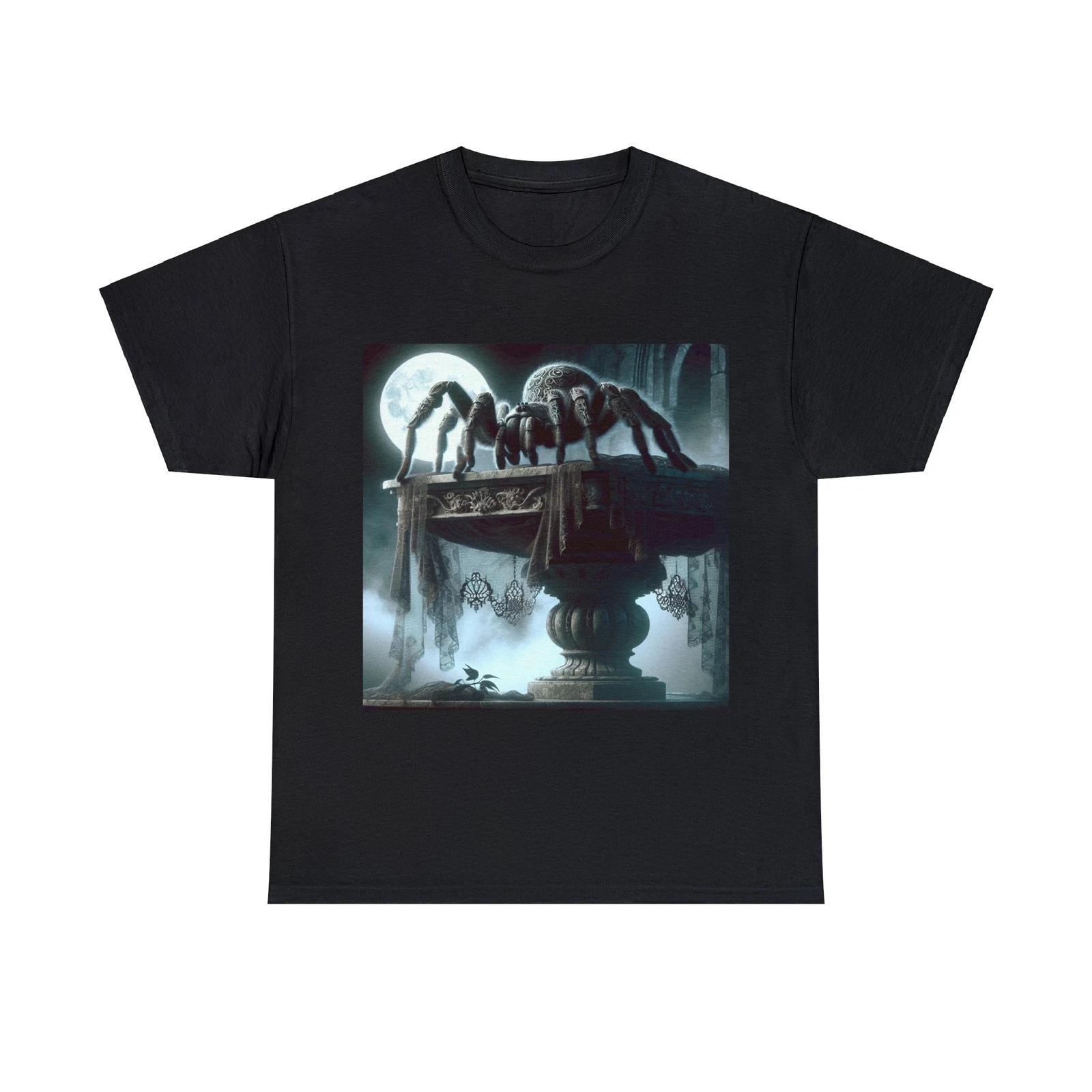 Unisex Adult T-Shirt Gothic Tarantula Moonlight Spooky Halloween 4XL