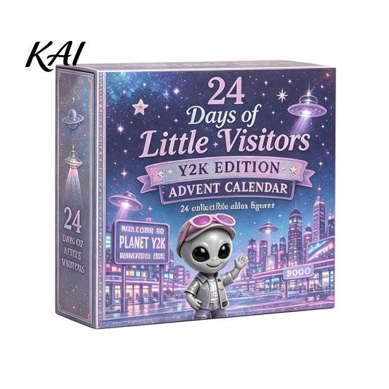 Festive Home Decor Ornaments 2026 Spirit Advent Calendar, 24-Day Countdown Mini Figure Set, Elf Alien Desktop Decoration for Christmas Fairy Ornament