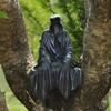Gothic Garden Halloween Ornament: Lord of Darkness In Black Robe Resin Craft
