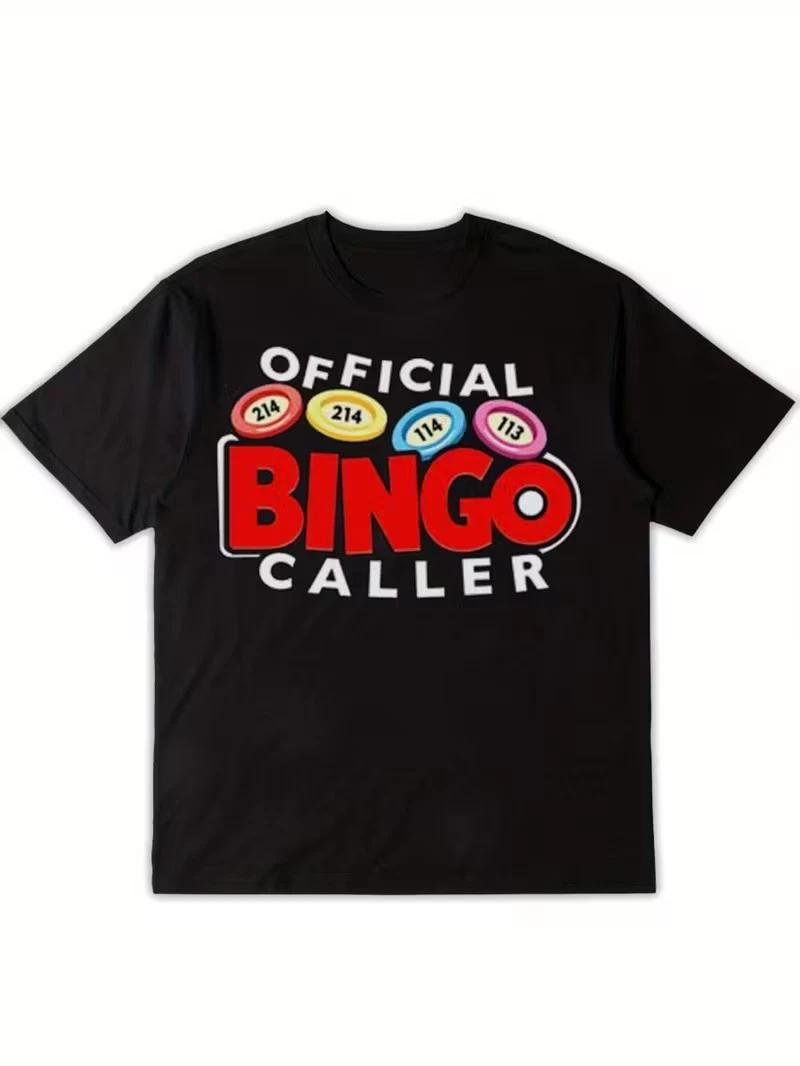 Men s Bingo-Themed Bingo Caller Graphic T-Shirt - Official Bingo Number 1-75 Des L
