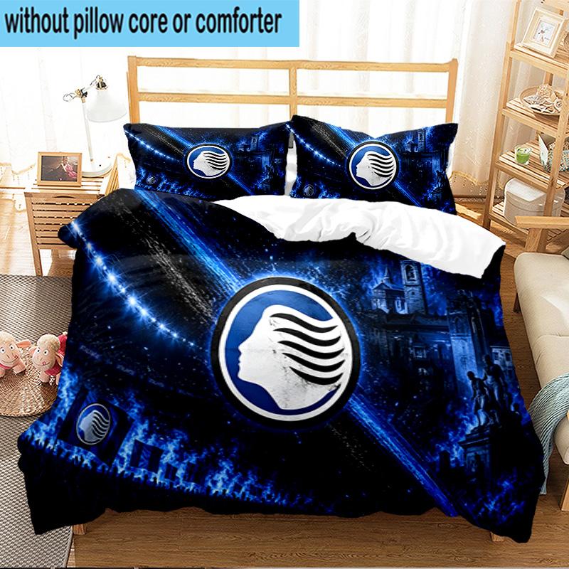 Atalanta Fc Crest 3PCS Print Bedding Set, Includes A Duvet Cover and Two Pillowcases for Bedroom, Dormitory, Suitable for All Seasons