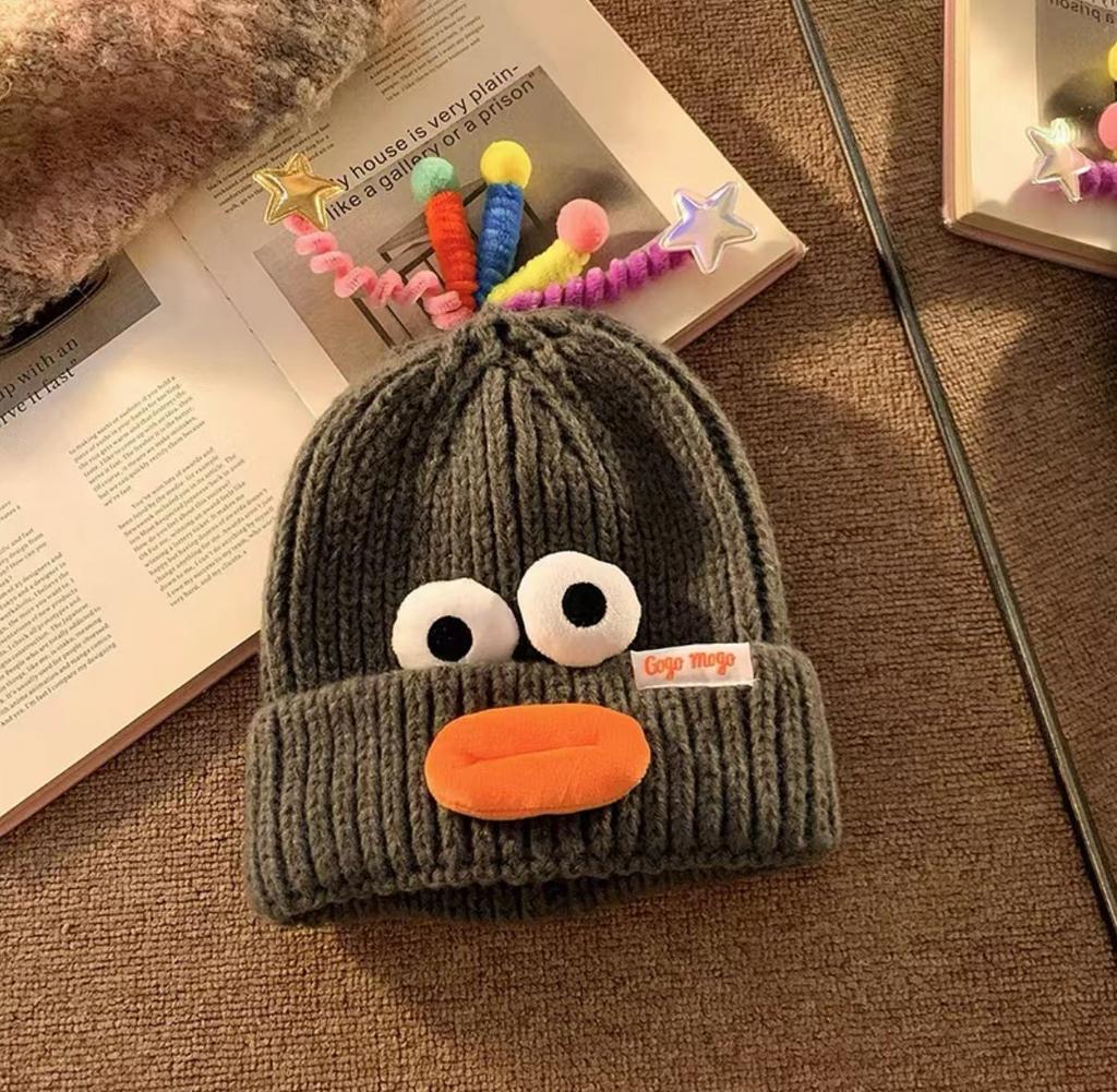 Style Versatile Hat Cute And Funny Big Mouth Womens Warm Hatscaps Knitted