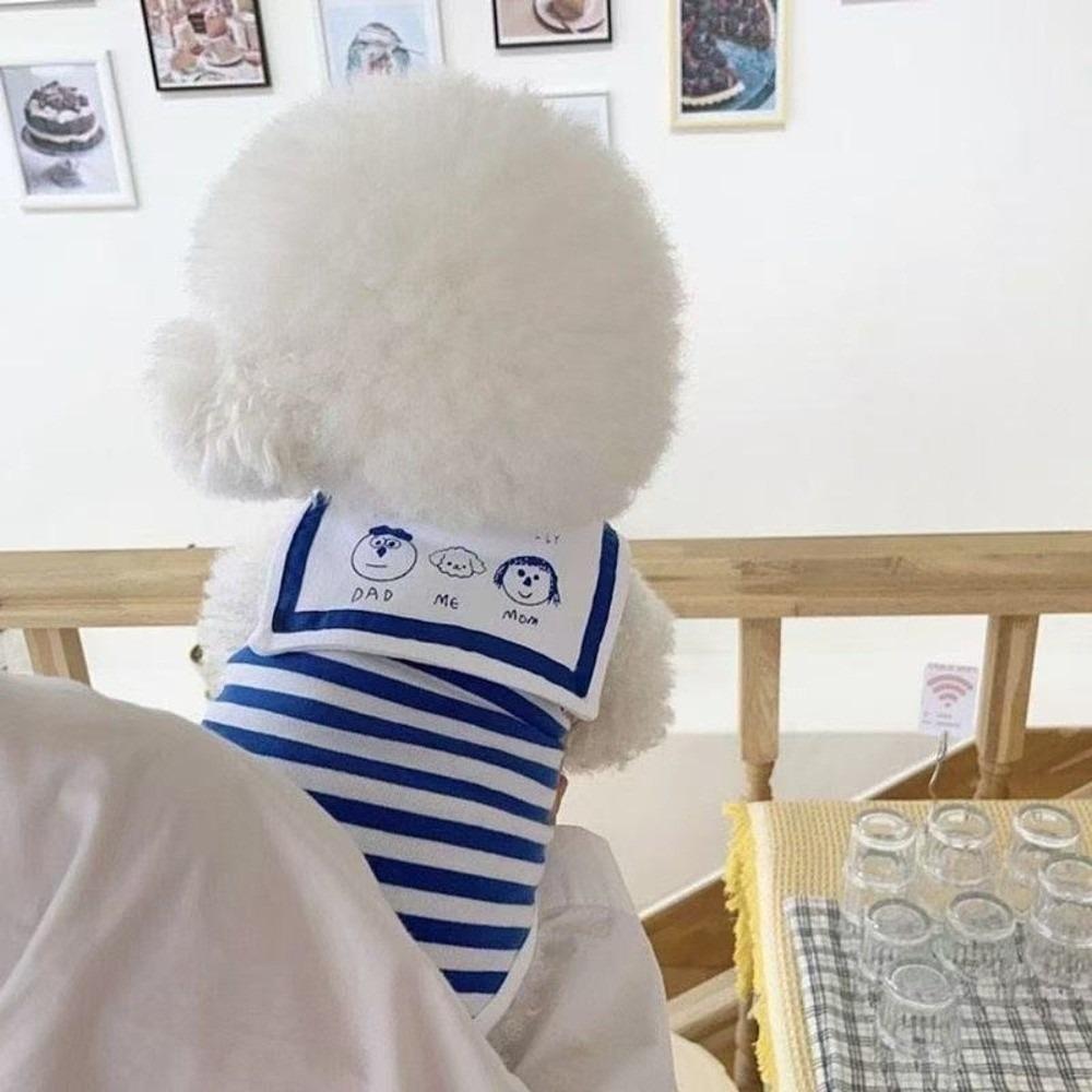 

Navy Collar Printed Clothes for Small Dogs Cartoon Pet Vest Costume Cats Puppy T-Shirt Yorkshire S синій